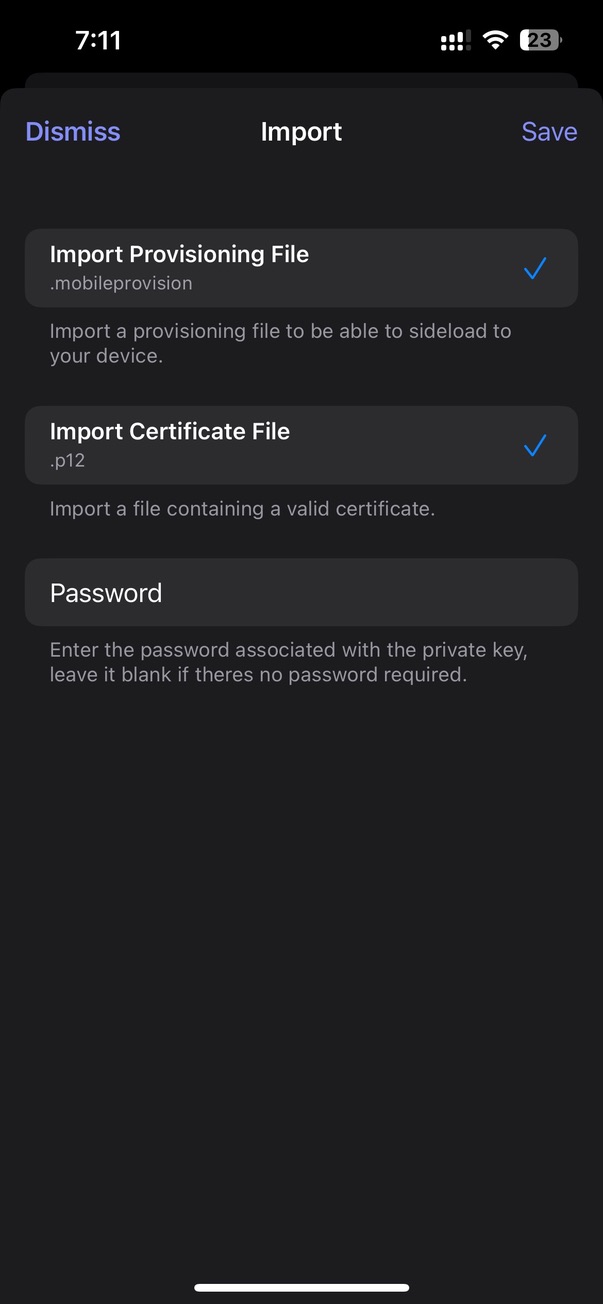 Actually Import Certificate
