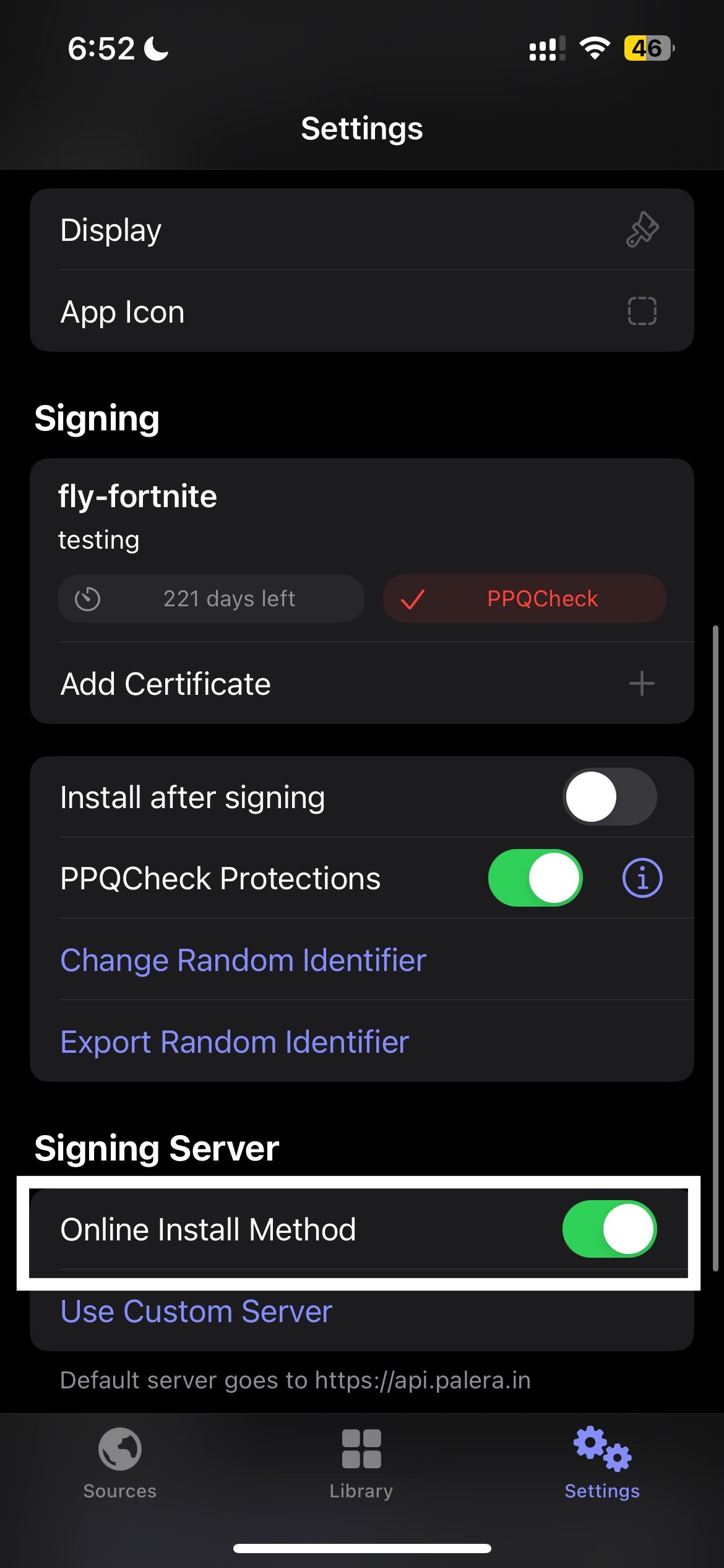 Online Signing Mode