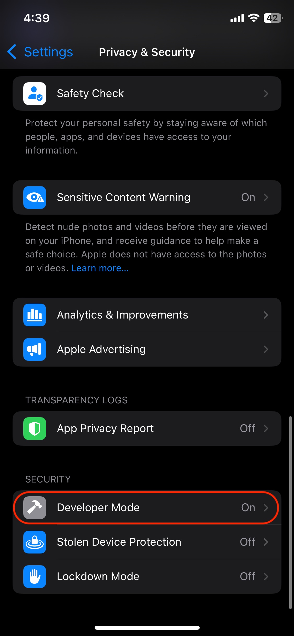 Developer Mode